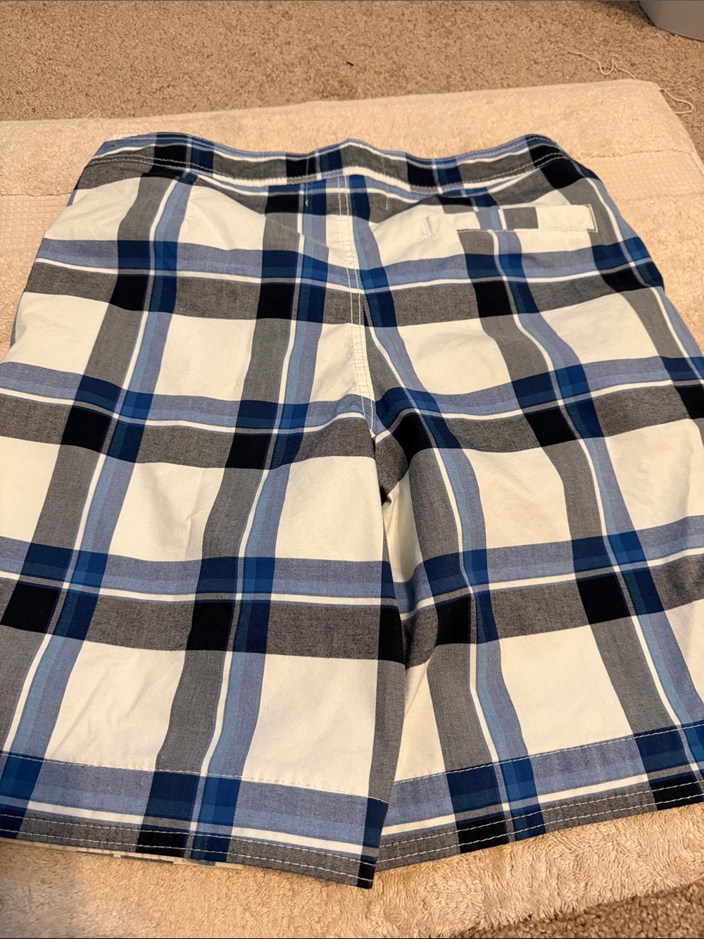 Hollister Blue and White Plaid Swim Shorts - Picture 4 of 4